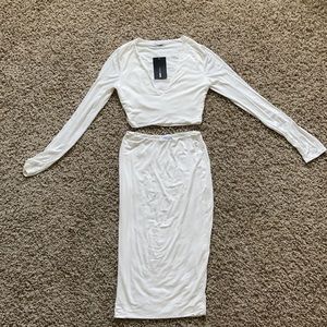 Fashion Nova White 2 piece set